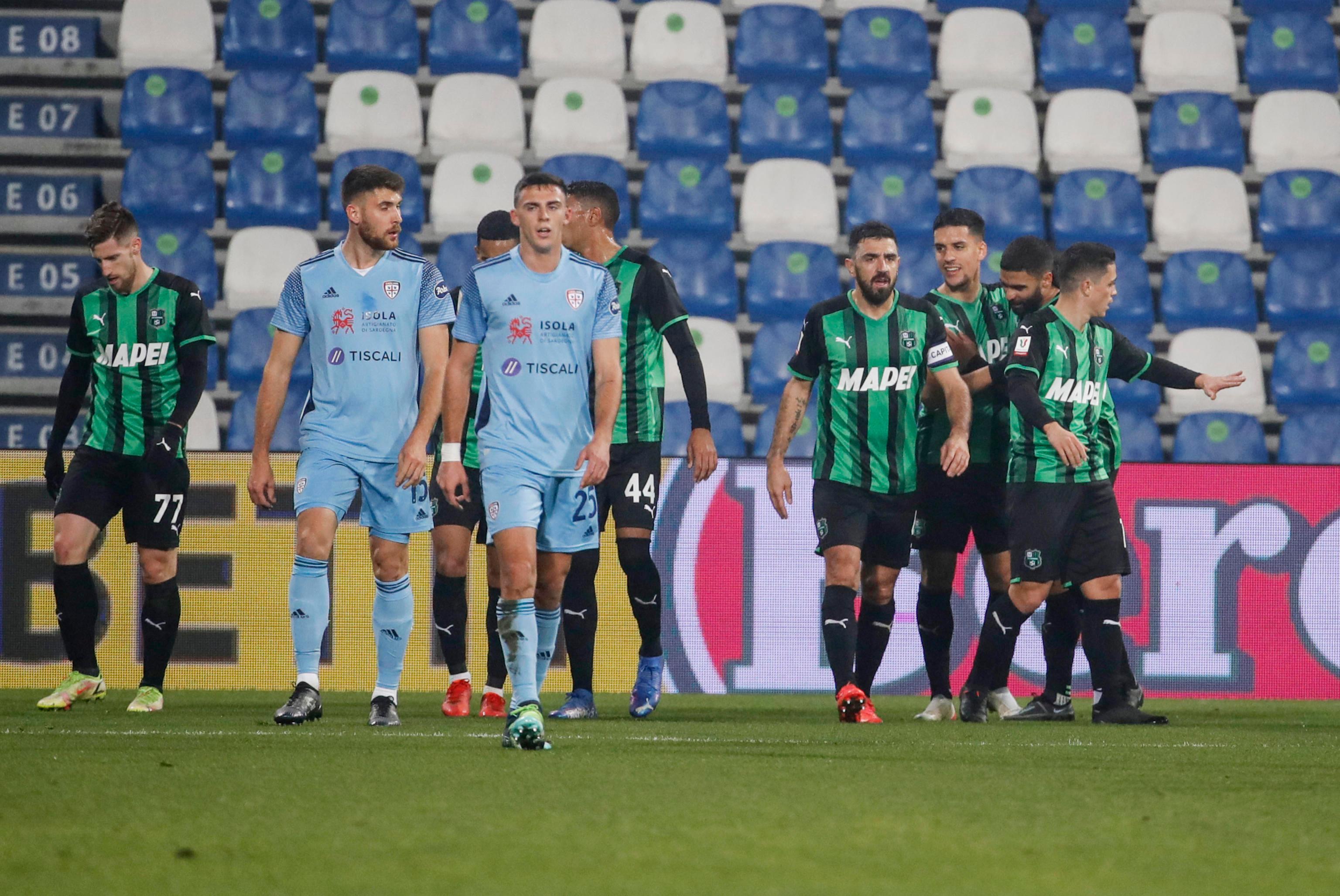 Il Cagliari perde col Sassuolo e dice addio alla Coppa Italia