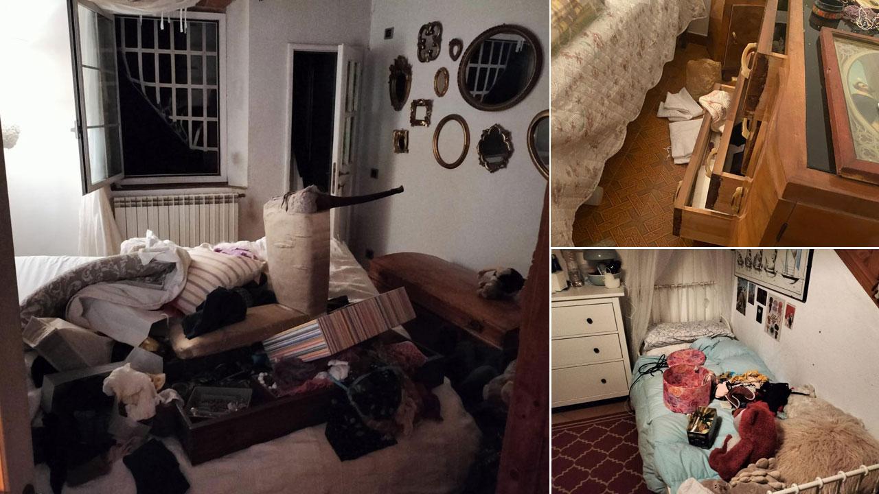 Ecco le foto di alcune abitazioni così come sono state trovate dai proprietari dopo l’ingresso dei ladri. Sopra: una camera da letto, in alto a destra un cassettone aperto e rovistato e, sotto, una cameretta da letto
I furti sono iniziati dopo il 9 dicembre e purtroppo sono continuati anche durante le festività