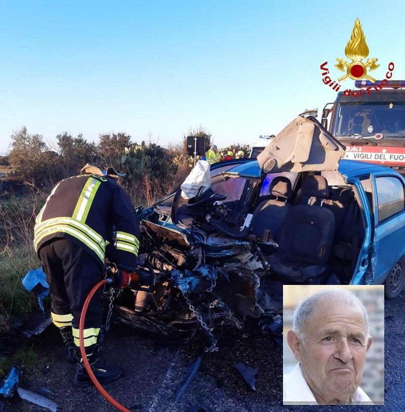 L'incidente di Dualchi e, nel riquadro, la vittima