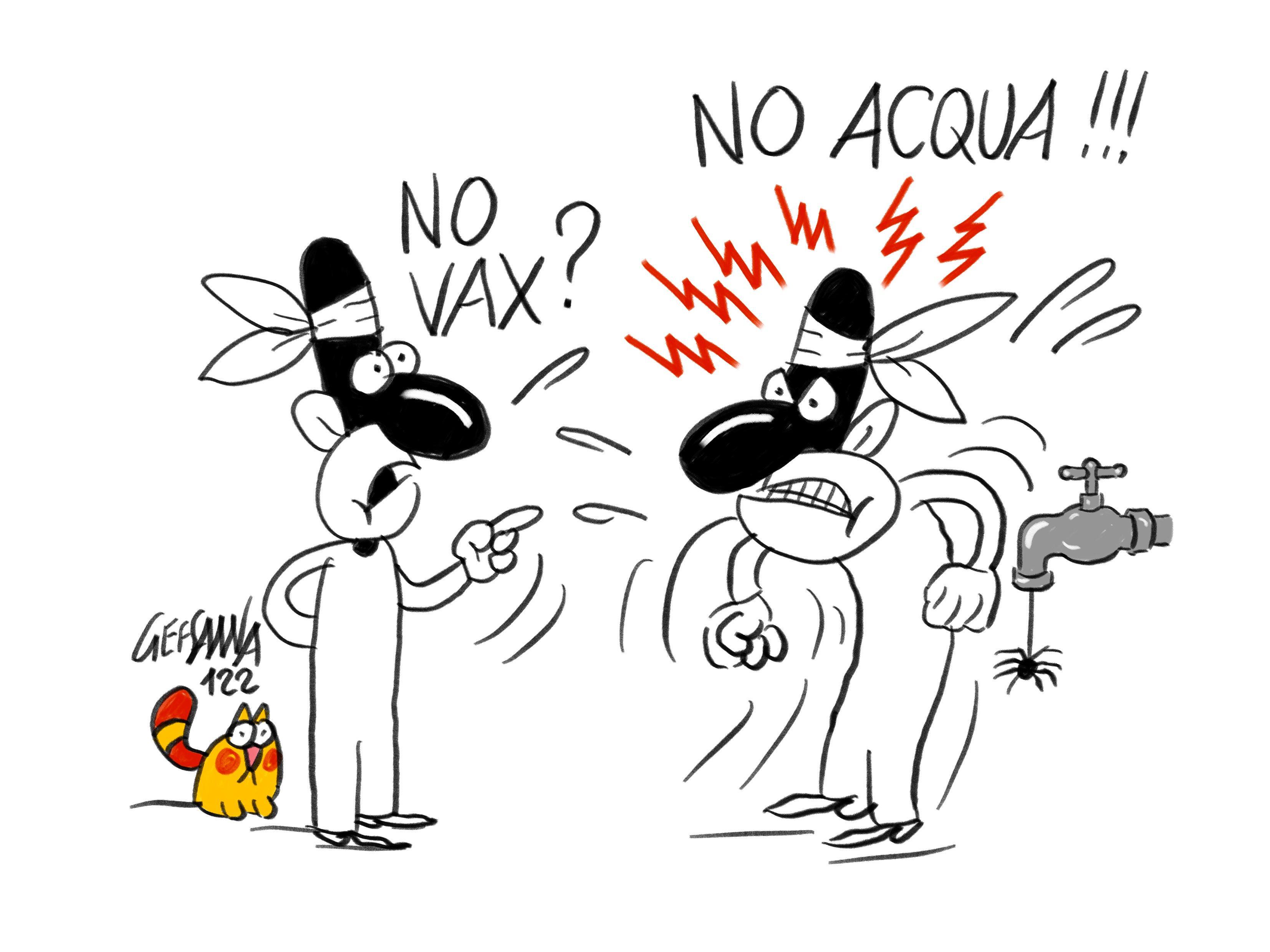 La vignetta di Gef: la condotta si rompe di nuovo, il Sassarese è a secco 