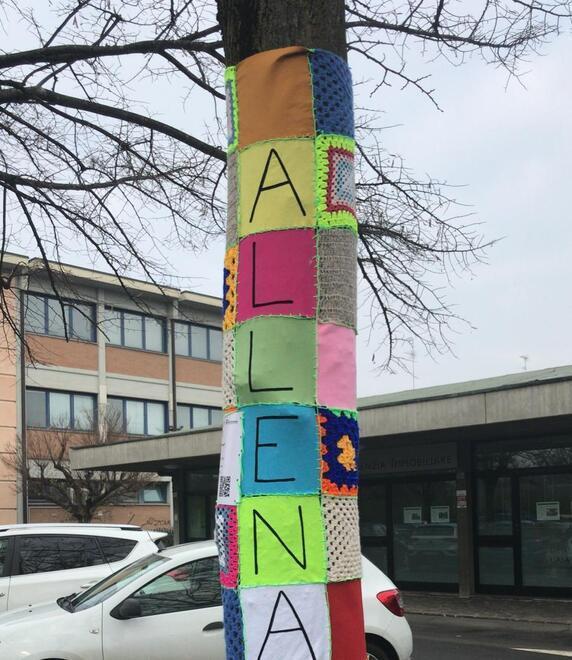 Museo della felicità Un nuovo albero “vestito” a maglia