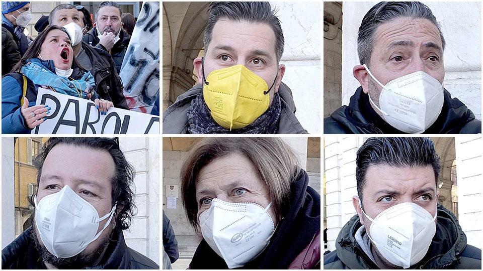 Cori e slogan contro l’amministrazione comunale, Simone Romoli, Gianmarco Boni, Andrea Maltagliati, Manuela Staderini e Lorenzo Pastechi