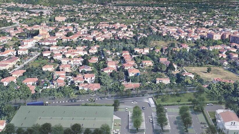 Un rendering panoramico del nuovo supermercato nell’area Sensi Garden