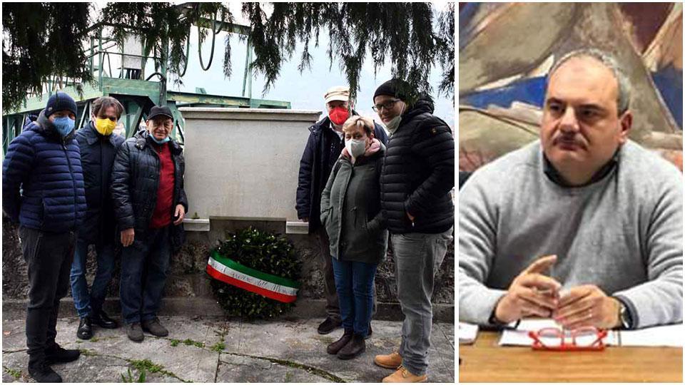 La commemorazione al ponte di Castagnola che si è tenuta ieri mattina. 27 gennaio, in occasione della Giornata della Memoria e Simone Caffaz
