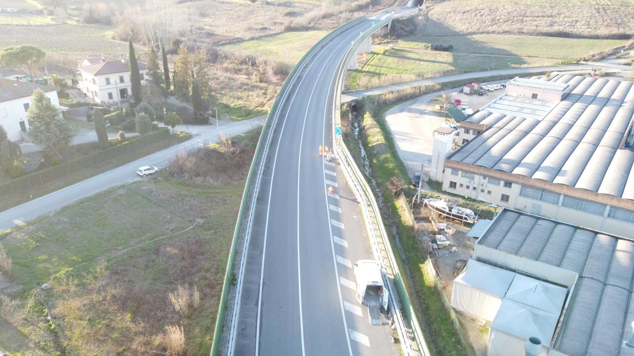 Una parte della variante della 429 vista dall’alto