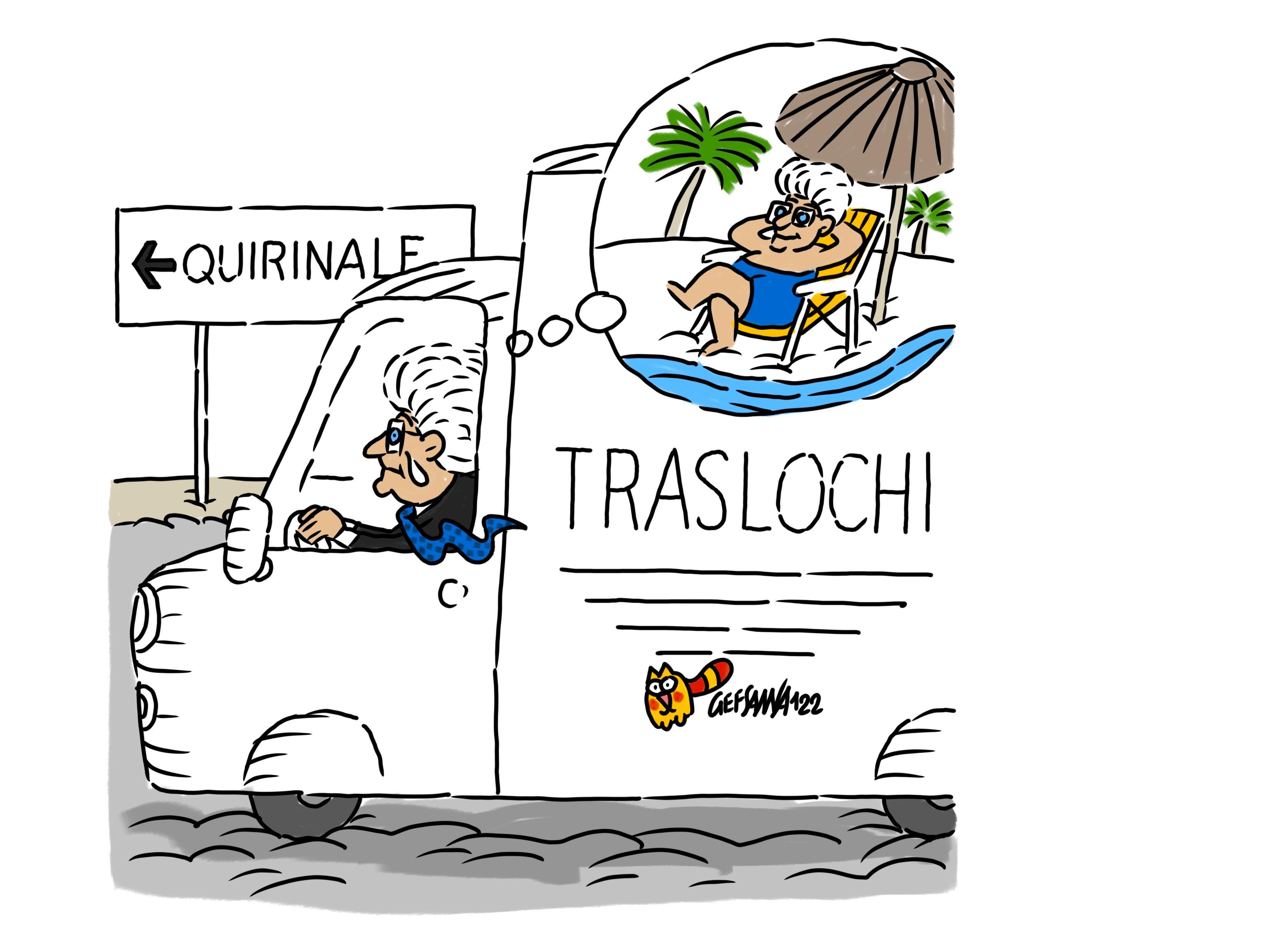 La vignetta di Gef: Mattarella di nuovo al Quirinale ma controvoglia