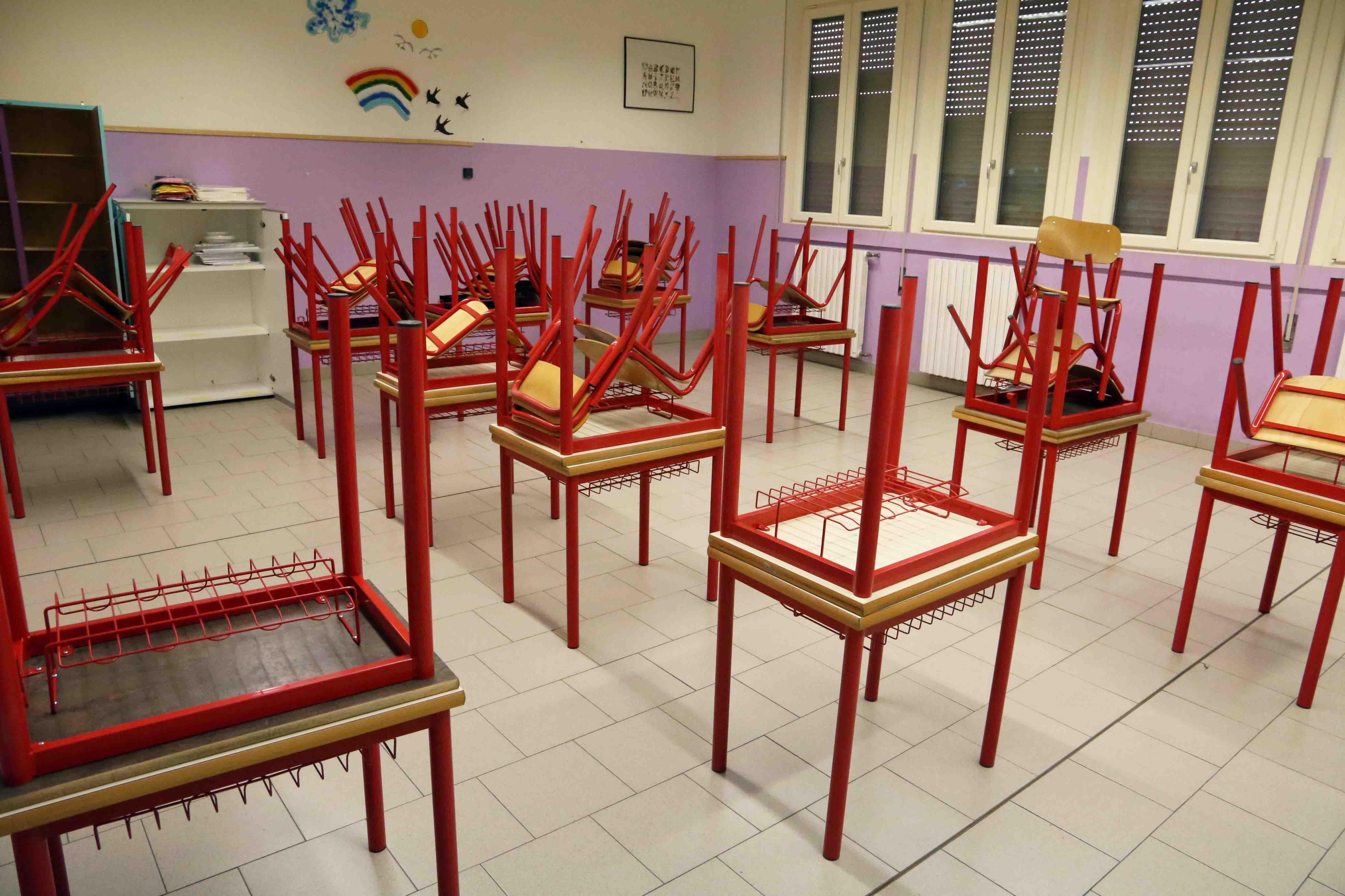 Un’aula vuota e senza studenti (FOTO DI ARCHIVIO)