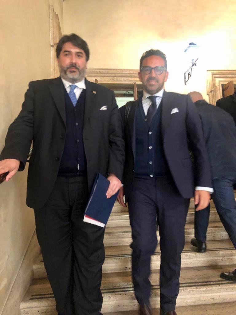 Il presidente Solinas e l'assessore regionale al bilancio Fasolino