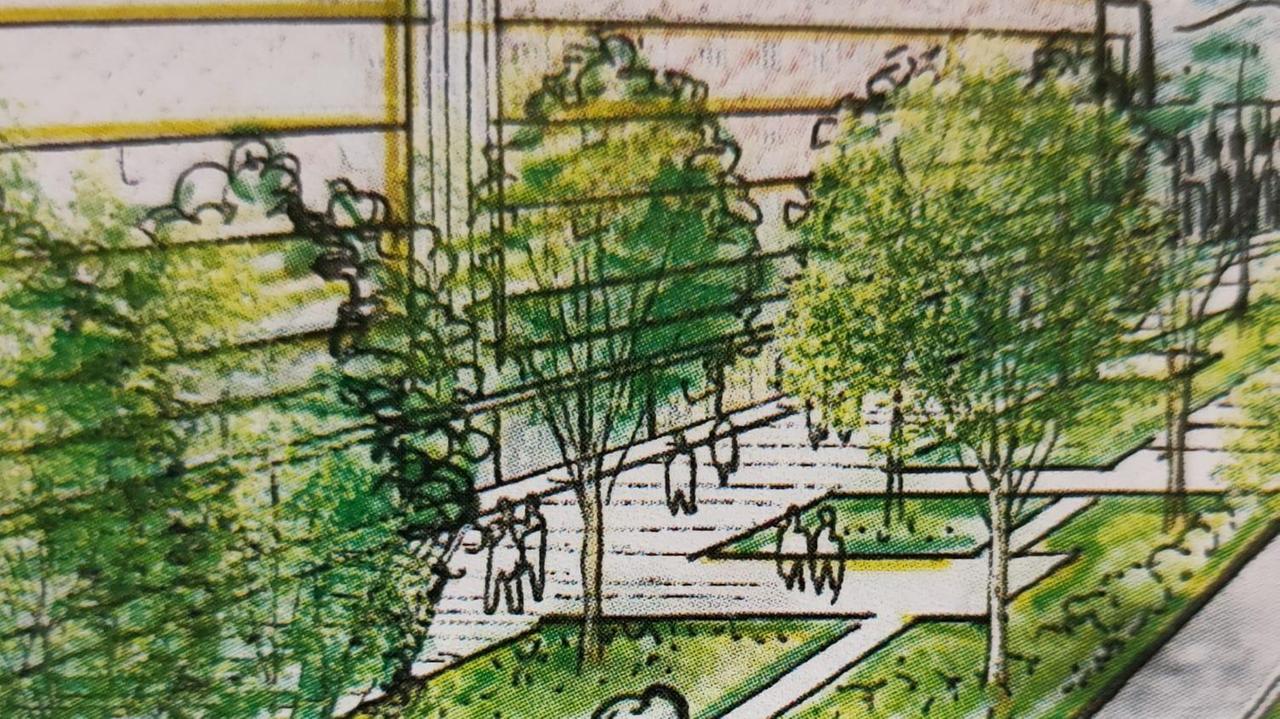 Una bozza del progetto della passeggiata di piazza Matteotti