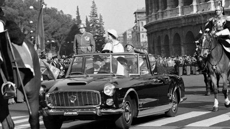 La regina Elisabetta sulla Flaminia presidenziale: era il 1961