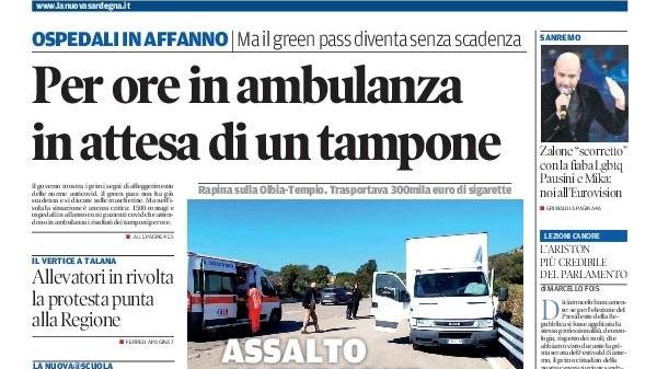 La Nuova Sardegna - Prima Pagina - 3 febbraio 2022