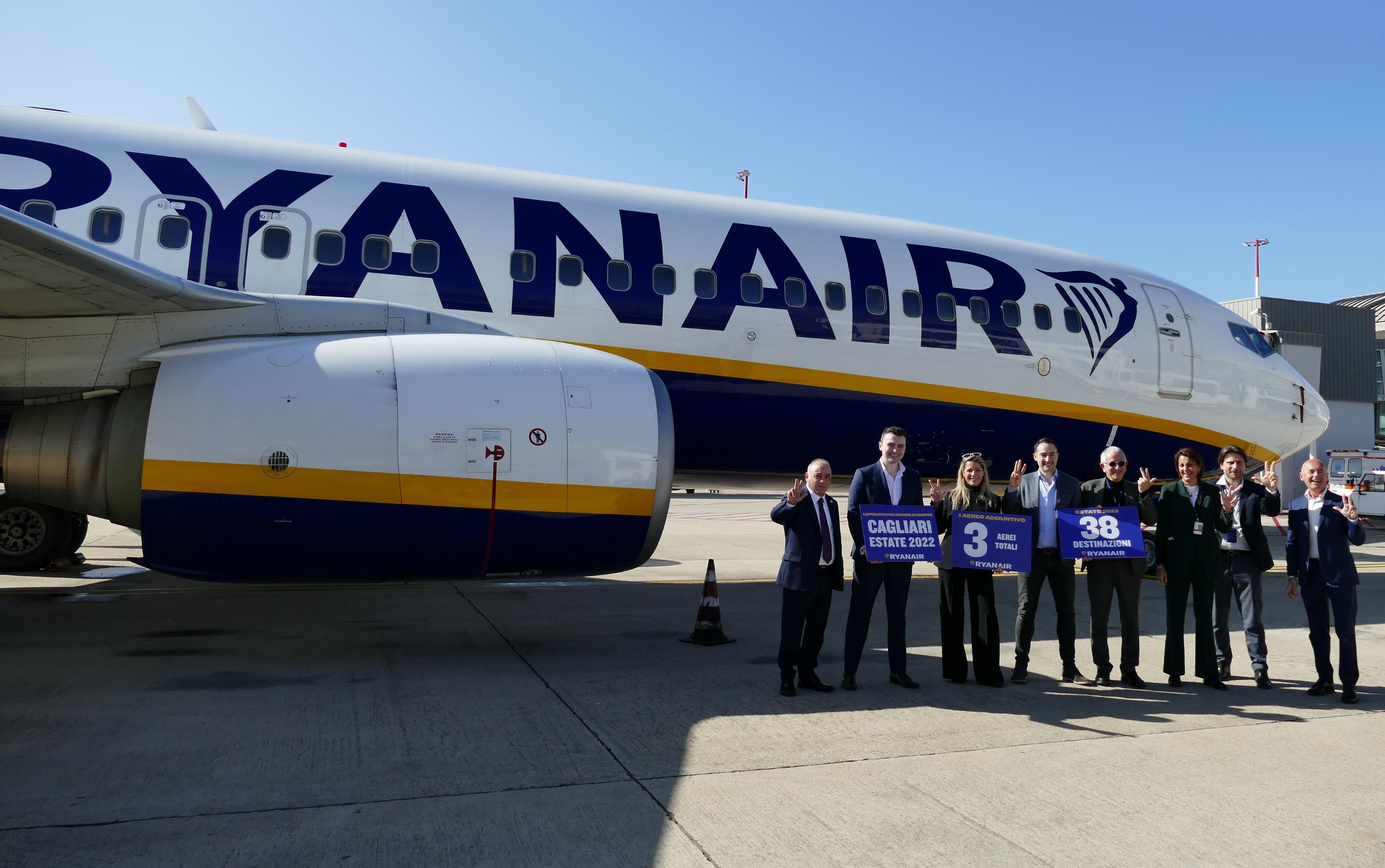 Ryanair: 38 rotte su Cagliari e 20 su Alghero, boom di voli sardi per l'estate 2022