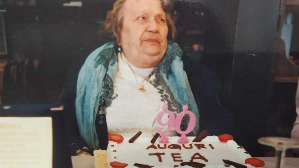 Tea Carli nel giorno del suo novantesimo compleanno