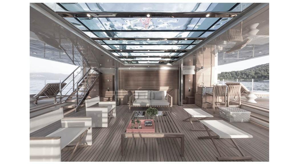 ’interno di uno yacht targato Sanlorenzo