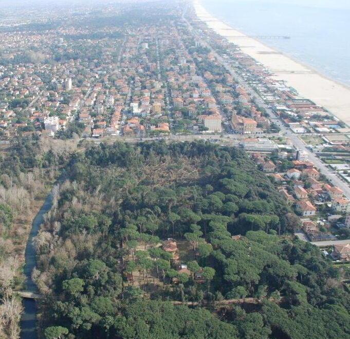 Una veduta dall’alto del Parco della Versiliana