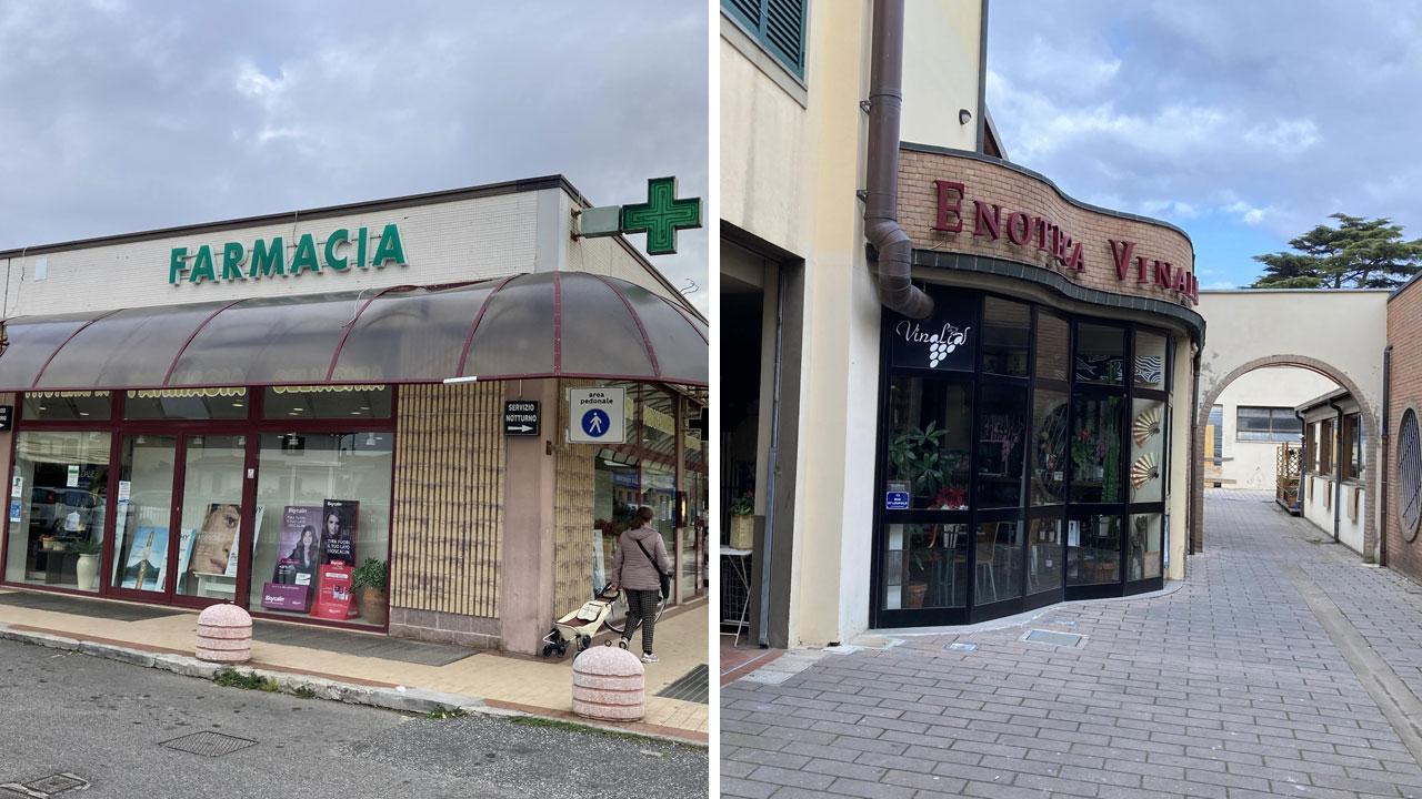 Doppio furto alla farmacia nel centro commerciale Vallescaia e all’enoteca Vinalia