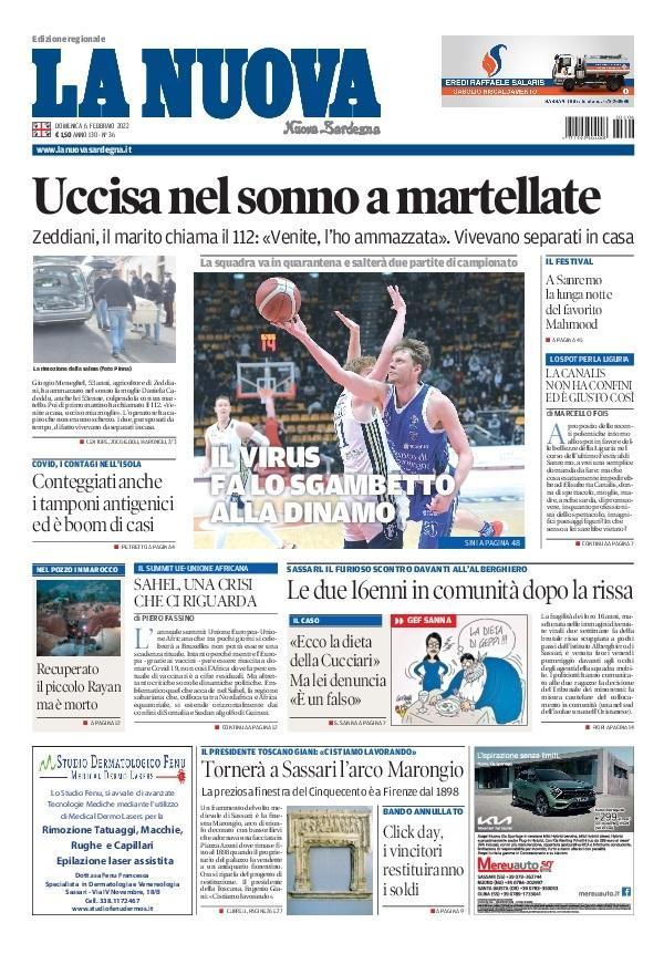 La Nuova Sardegna - Prima Pagina - 6 febbraio 2022