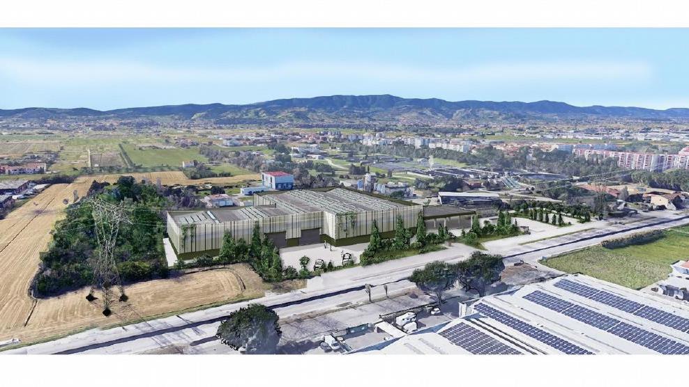 Il rendering mostra l’aspetto che avrà il centro di smistamento di indumenti e scarti tessili quando sarà costruito in via di Baciacavallo