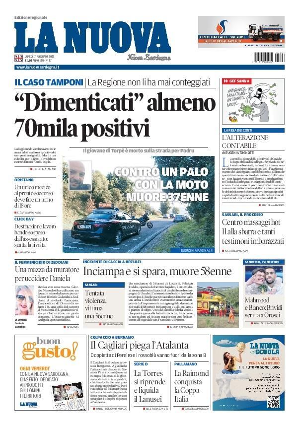 La Nuova Sardegna - Prima Pagina - 7 febbraio 2022