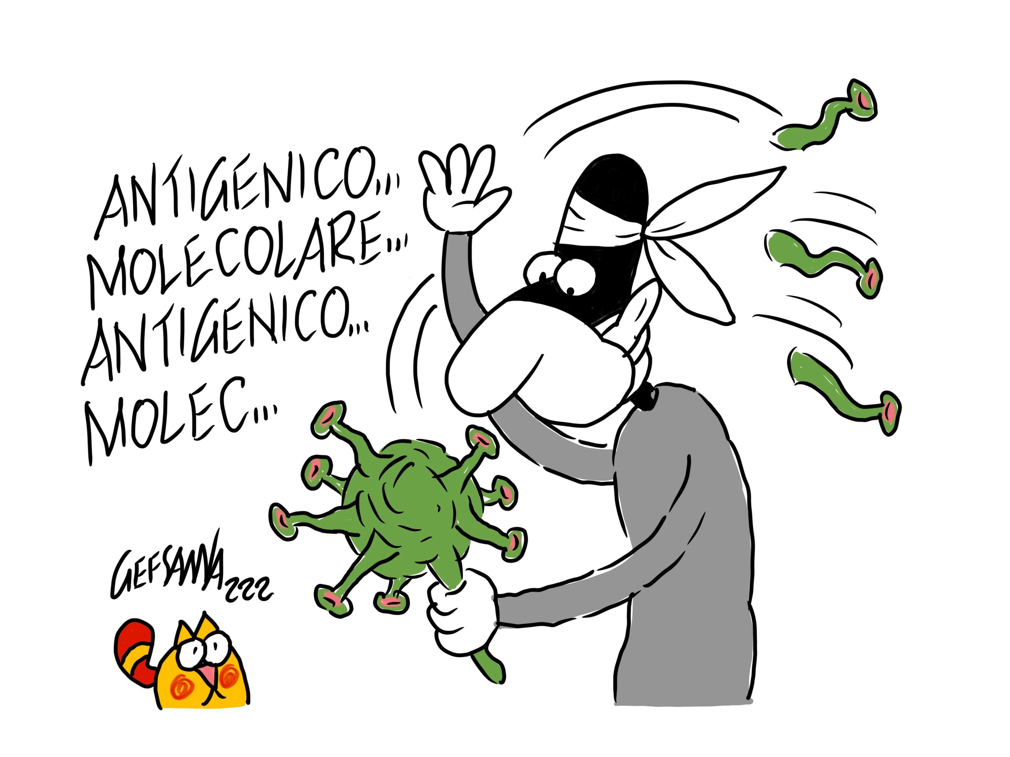 La vignetta di Gef: boom di casi dopo il riconteggio dei tamponi antigenici