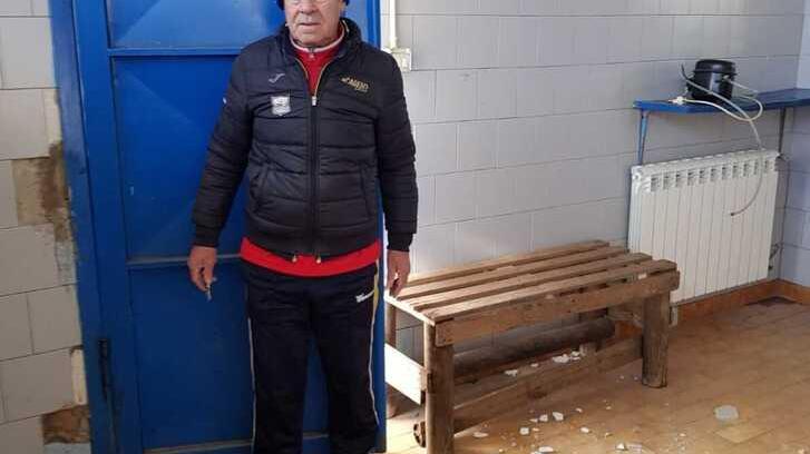 Luciano Mugnaini all’interno degli spogliatoi di via Matteotti