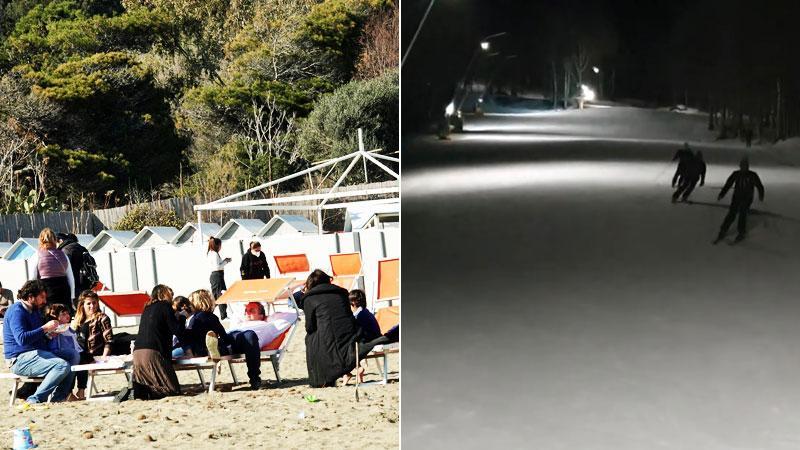 Relax in spiaggia e sciata in notturna sull’Amiata tratta dal video girato da Marco Conti