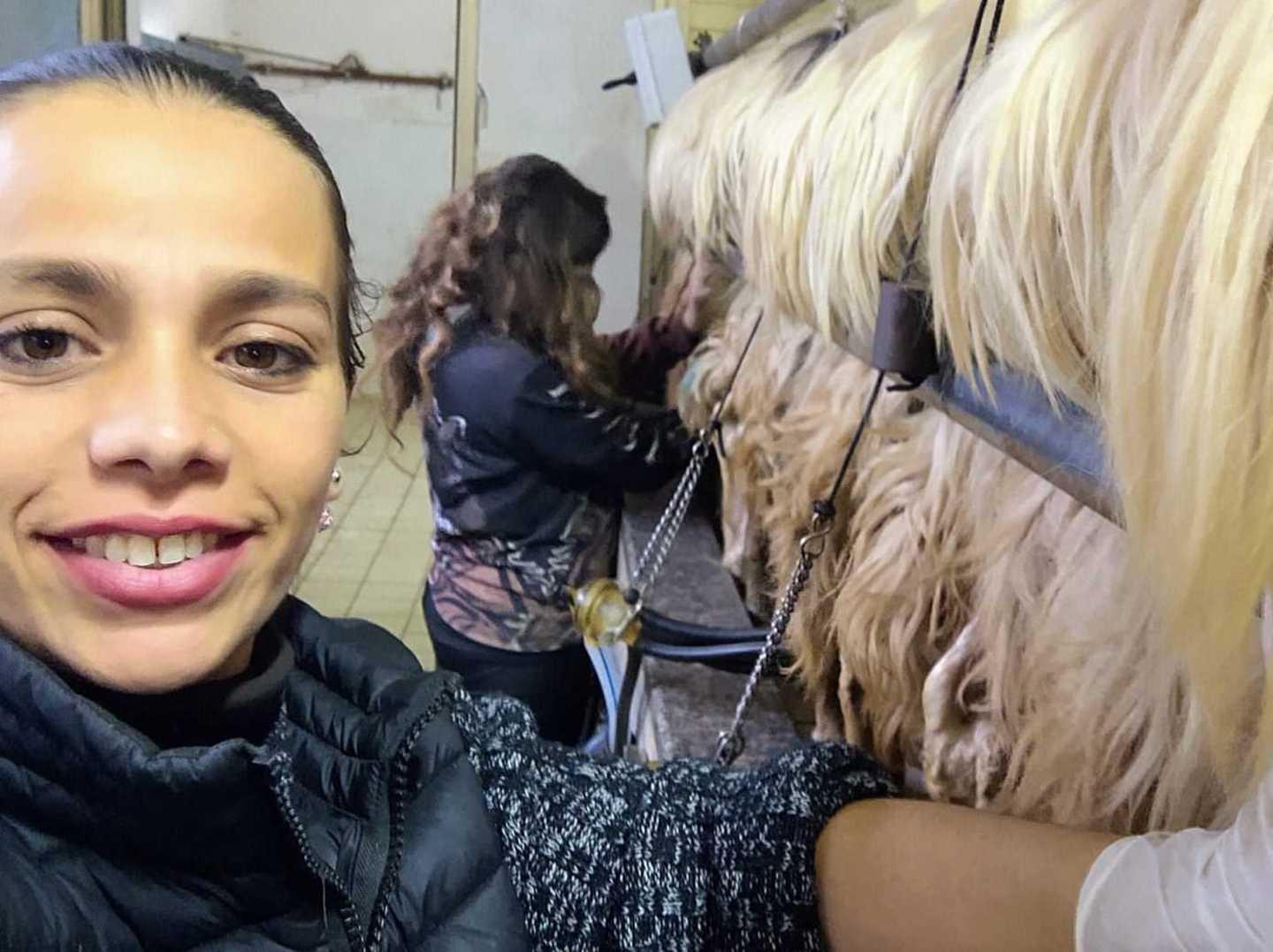 Cinzia Conteddu, 32 anni: la sua azienda conta 250 pecore oltre a mucche e maiali