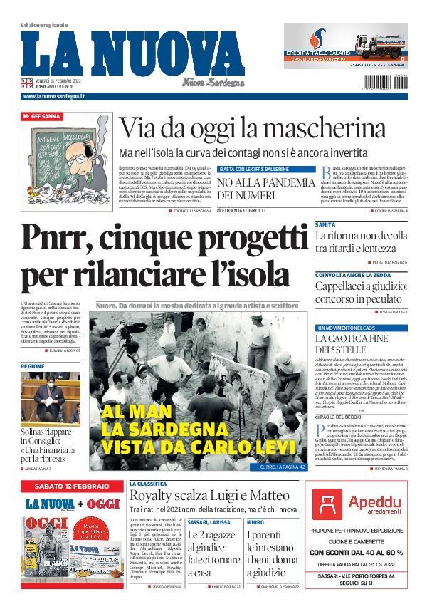 La Nuova Sardegna - Prima Pagina - 11 febbraio 2022