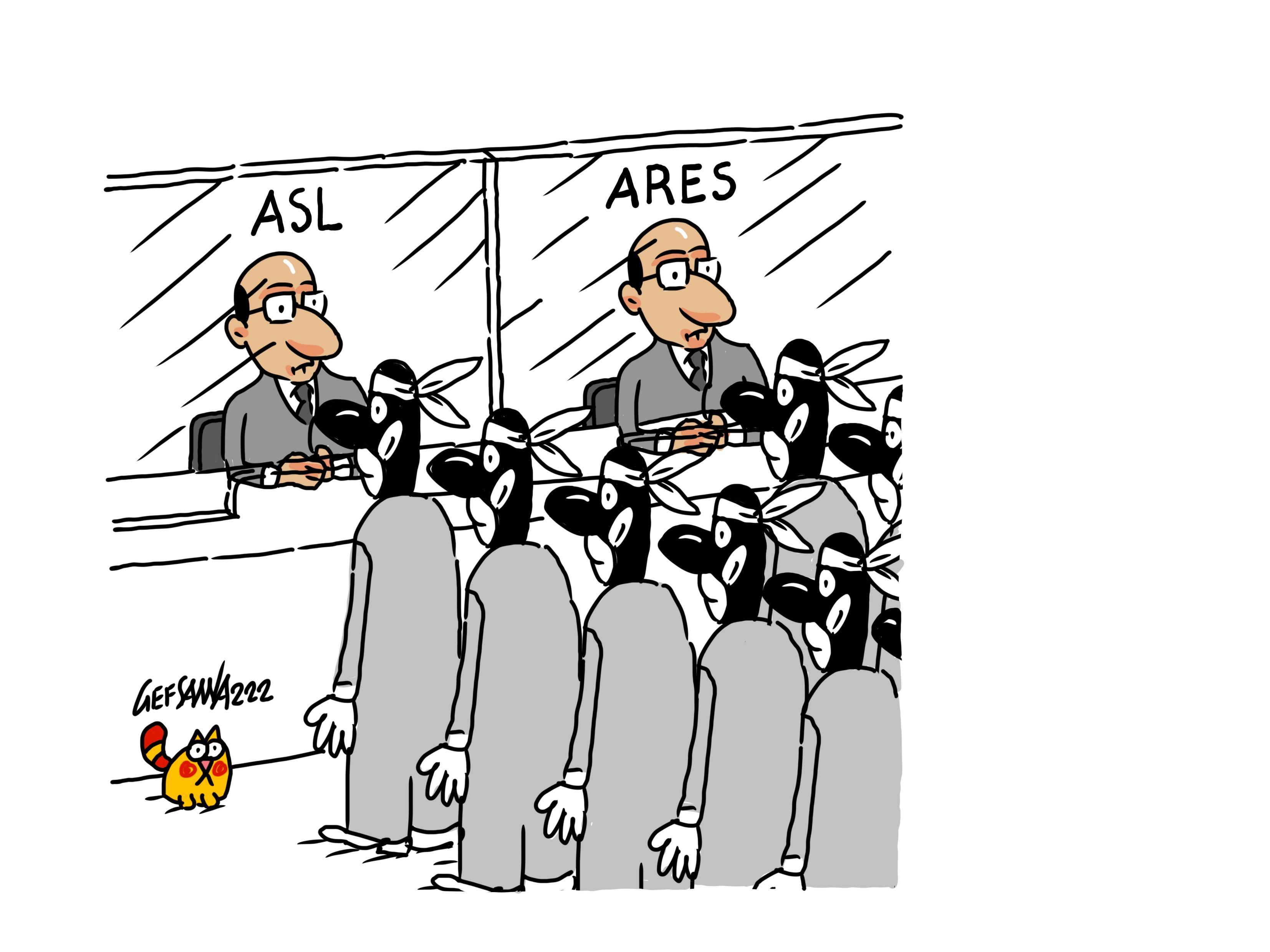 La vignetta di Gef: i lavoratori della sanità sballottati tra Ares e Asl