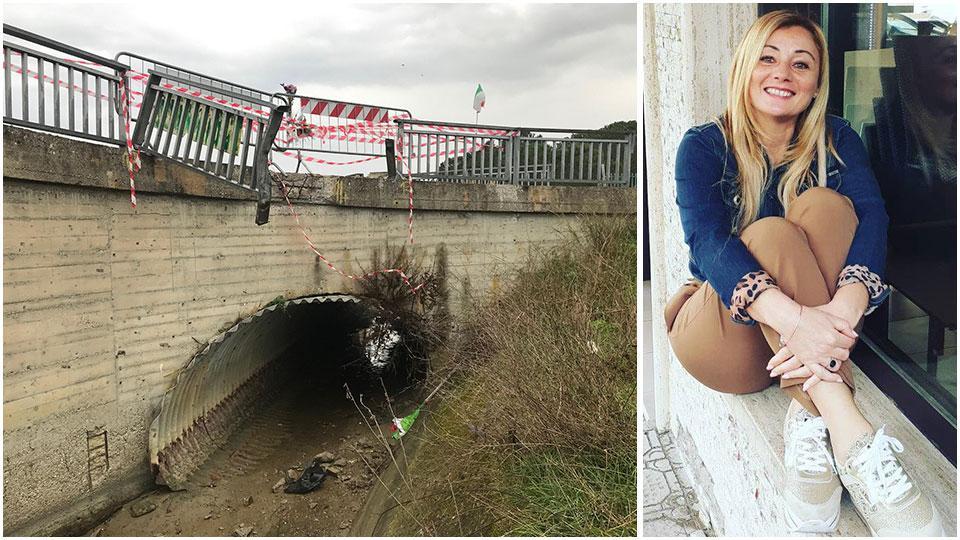 Il parapetto del ponte sfondato e appeso nel vuoto e Felicita Ciufo
