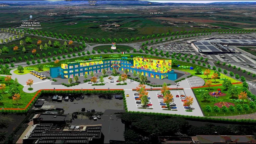 Il rendering del polo Carlesi