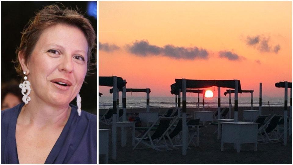 Alessia Berlusconi e un tramonto al bagno Alcione a Roma Imperiale