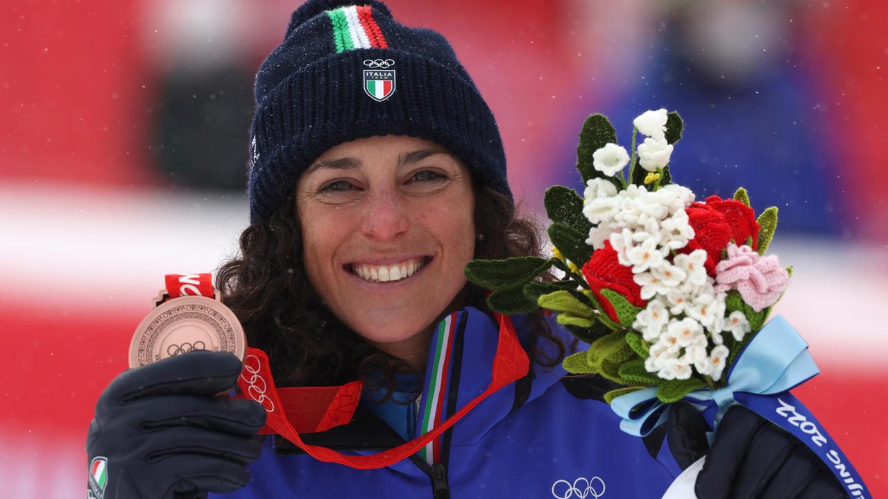 Federica Brignone, medaglia di bronzo nella combinata di sci alpino alle Olimpiadi di Pechino 2022 (Foto LaPresse)