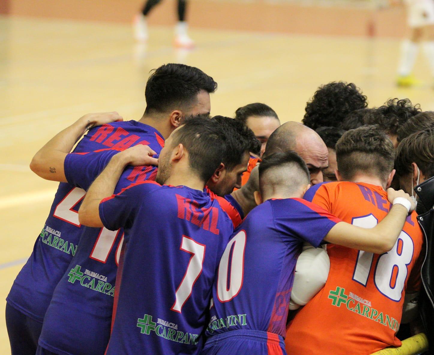 L'esultanza dei casalgrandesi del Real dopo il successo sul Balca