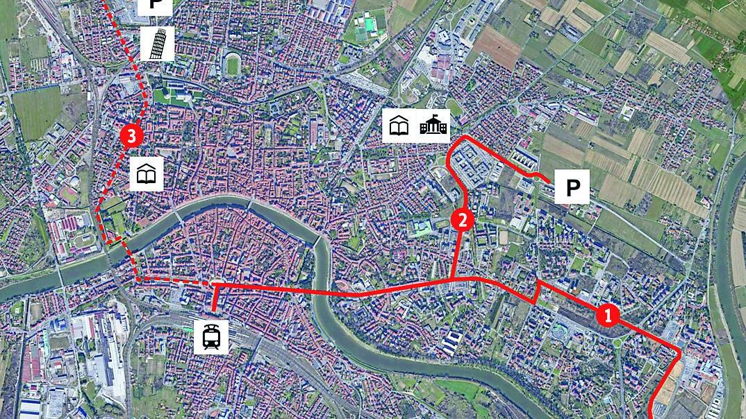 I tracciati delle tre linee previste nel nuovo progetto che sarà presentato al ministero