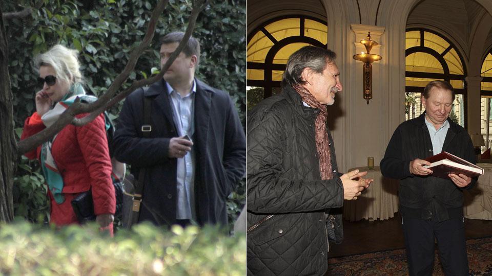 Svetlana Medvedev a passeggio in giardino, L’ex presidente ucraino Leonid Kucma (a destra)