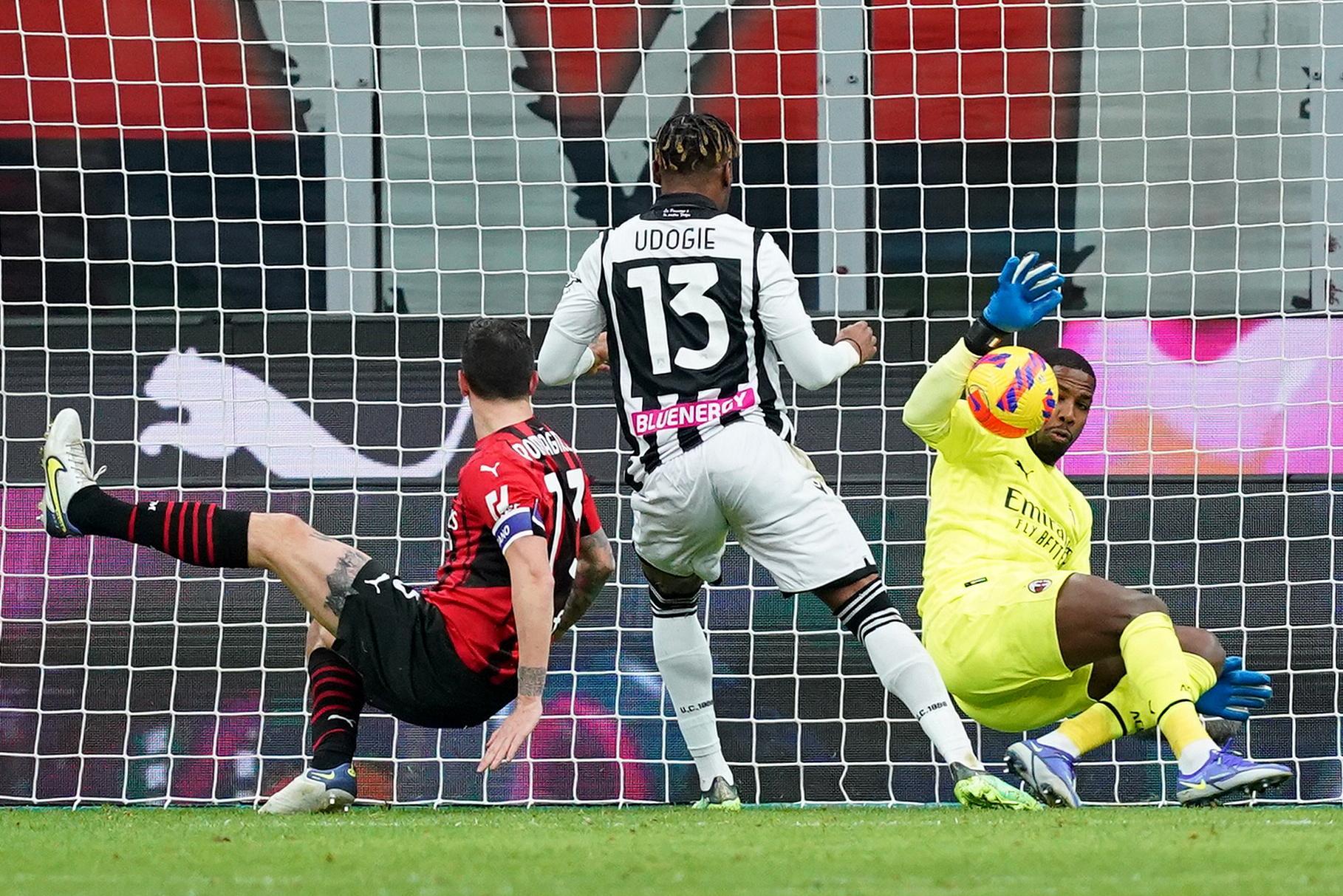 Il gol del pari dell'Udinese a San Siro segnato da Udogie