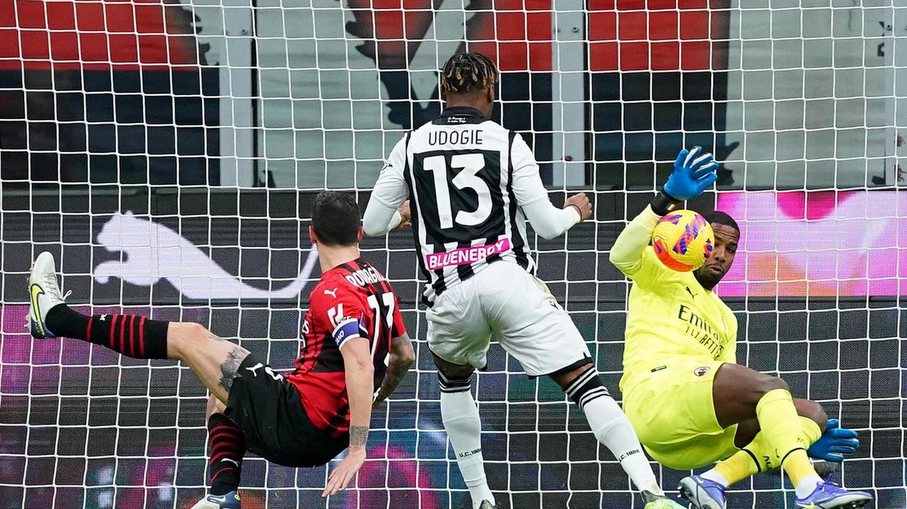 Il gol del pari dell'Udinese a San Siro segnato da Udogie