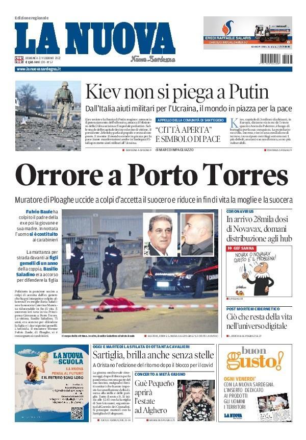 La Nuova Sardegna - Prima Pagina - 27 febbraio 2022