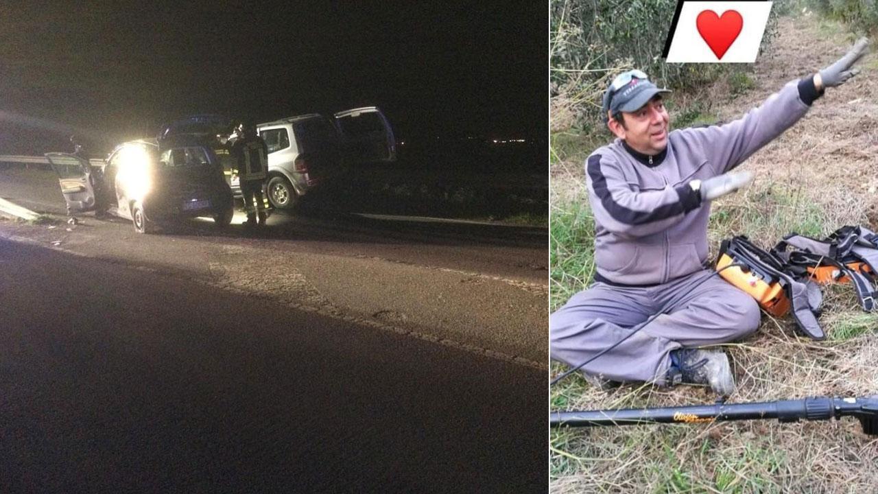 A sinistra i primi soccorsi sul luogo dell’incidente. A destra un’immagine sorridente di Riccardo Marruchi, postata ieri sui social dagli amici, con un grande cuore per ricordarlo
