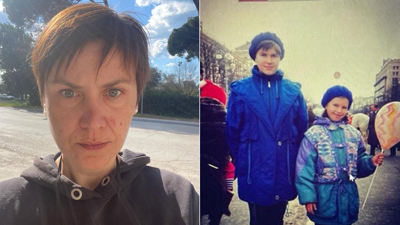 Nella foto a sinistra la fotografa Viktoria Budko, a destra la Budko con la sorella Veronika da bambina, oggi ha 33 anni