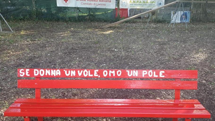 La prima panchina del progetto a Villa Maurogordato