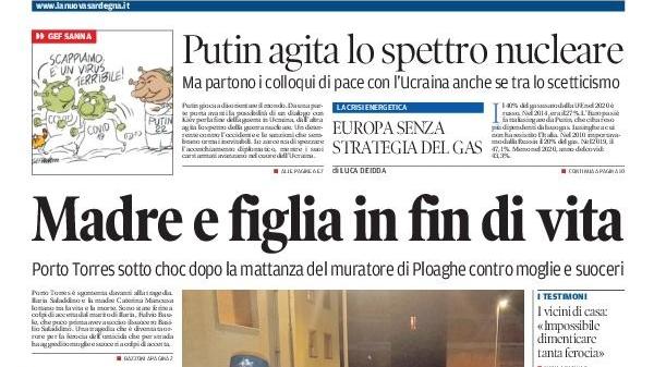 La Nuova Sardegna - Prima Pagina - 28 febbraio 2022