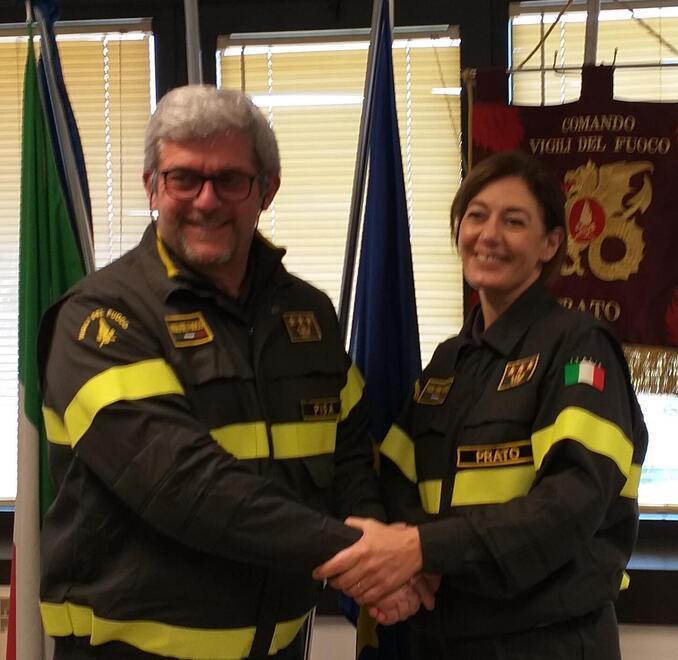 I comandanti Nicola Ciannelli e Maria Francesca Conti allo scambio di consegne