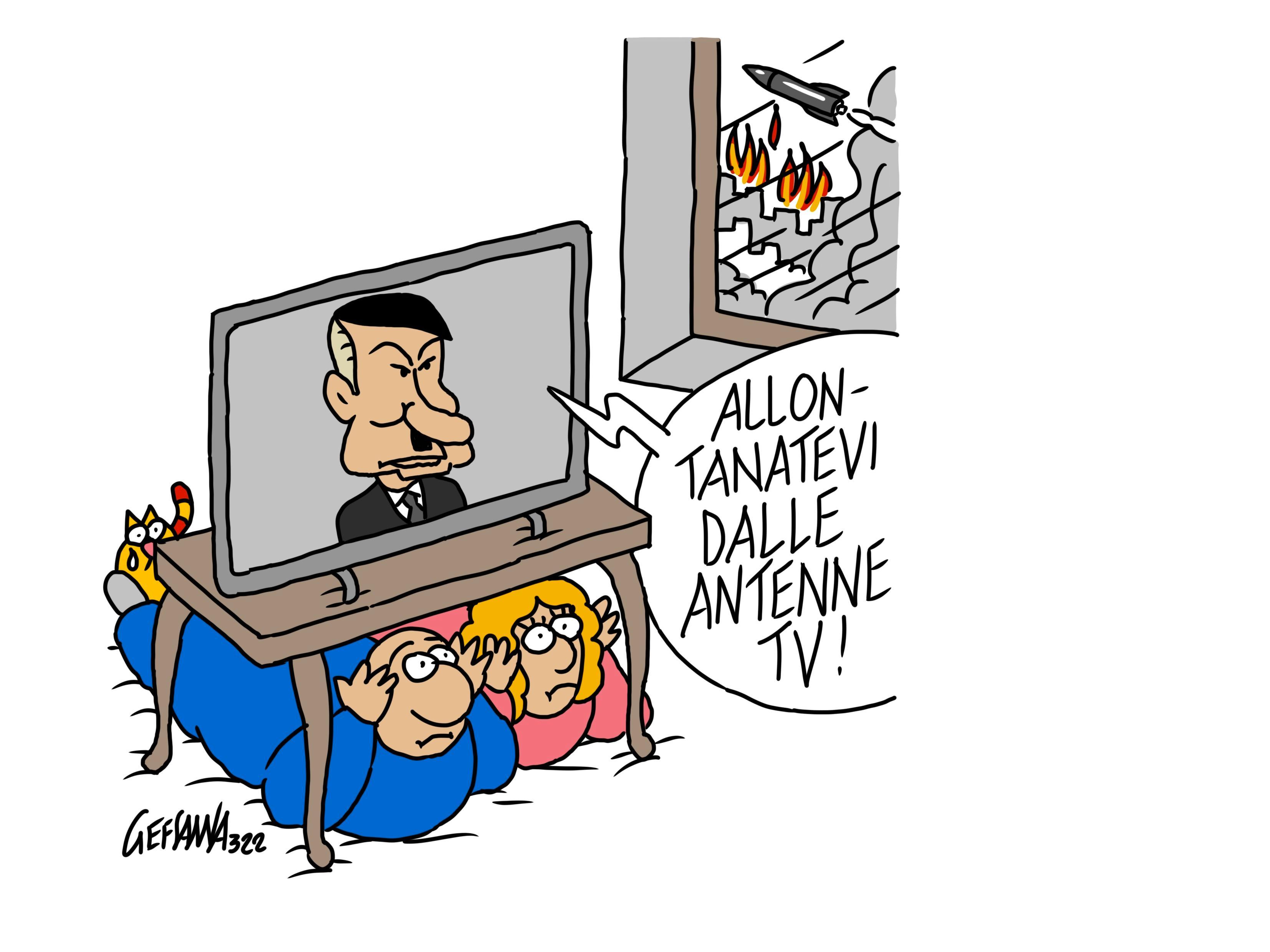 La vignetta di Gef: Ucraina sotto attacco, missili su Kiev