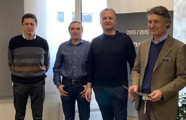 Da sinistra: Roberto Fontanelli, Claudio Ferrari, Paolo Baldaccini, Giuseppe Cima