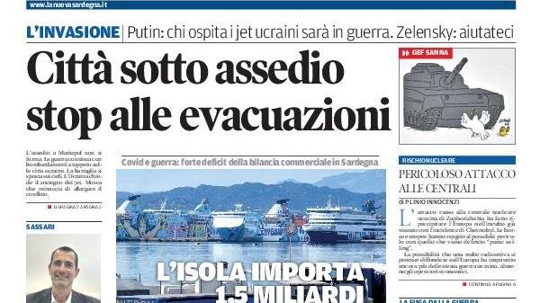 La Nuova Sardegna - Prima Pagina - 7 marzo 2022