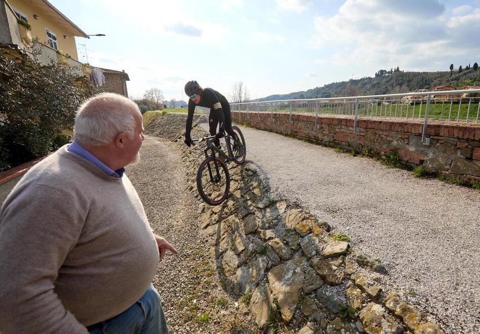 La pista ciclabile a Tinaia