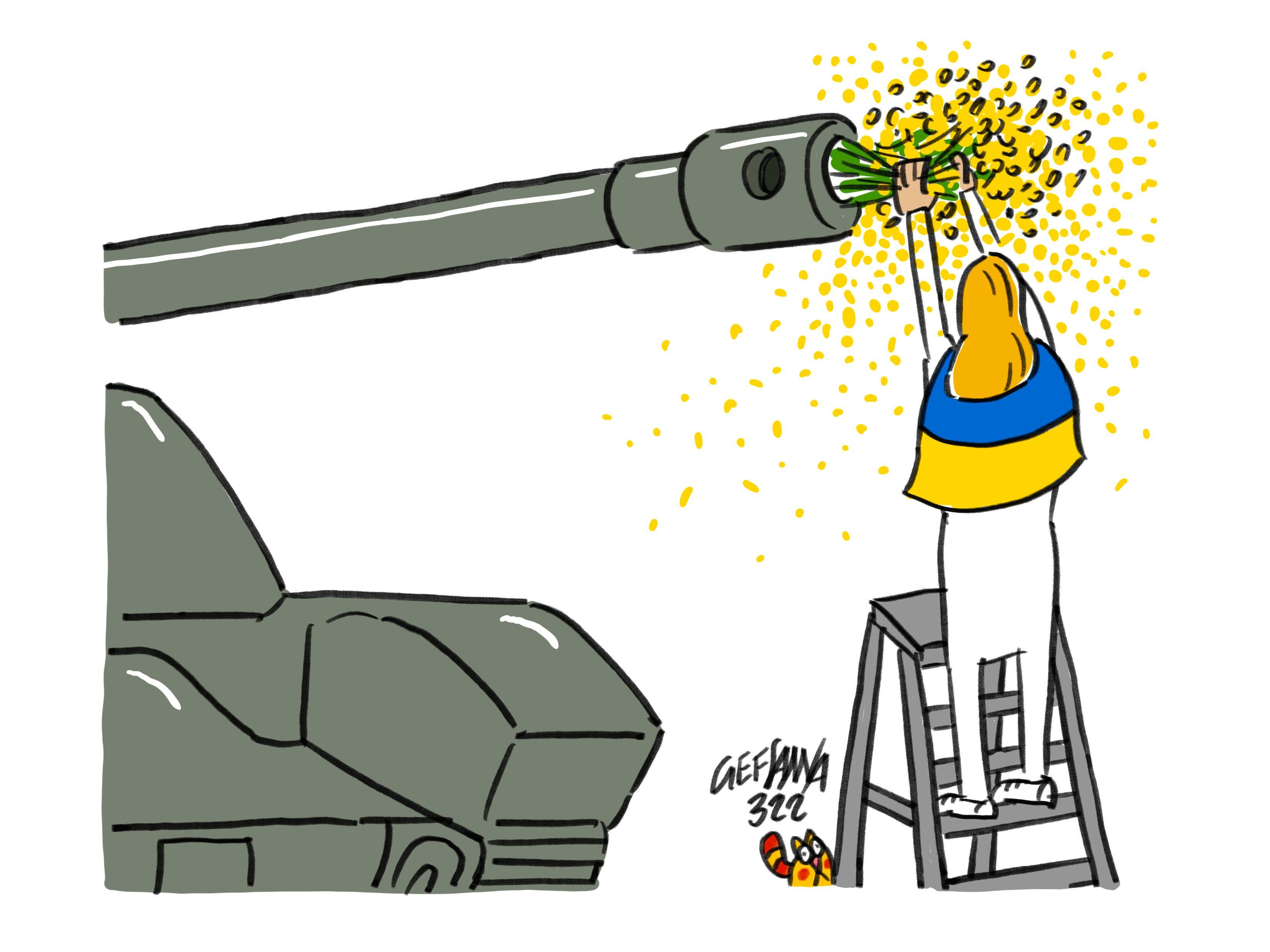 La vignetta di Gef: una Giornata della Donna con il cuore in Ucraina
