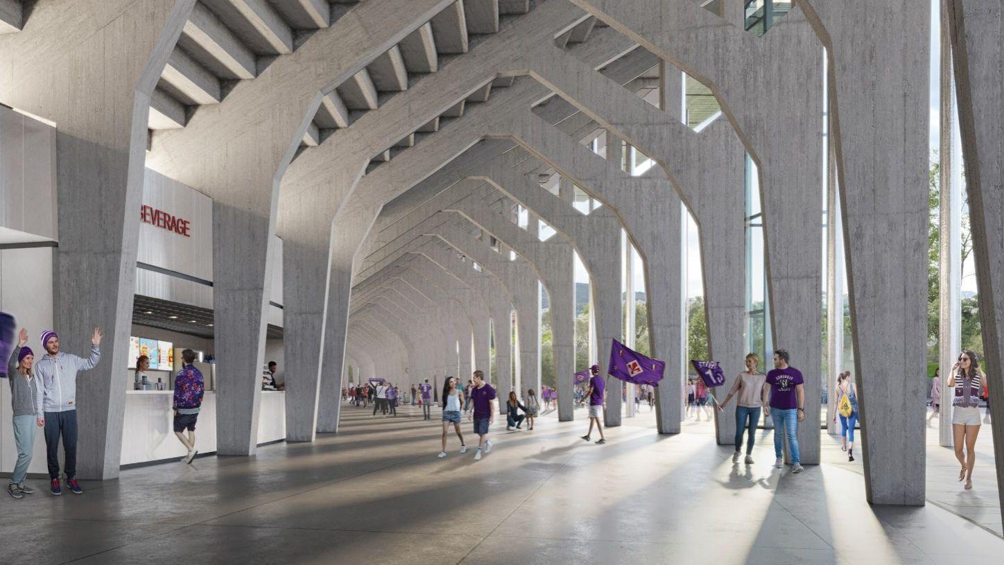 Un'immagine di come sarà il nuovo stadio della Fiorentina secondo il progetto che è stato decretato vincitore